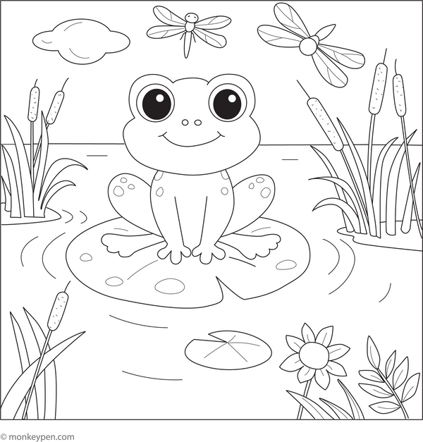 Cartoon Frog coloring page – free printable for kids to color and enjoy