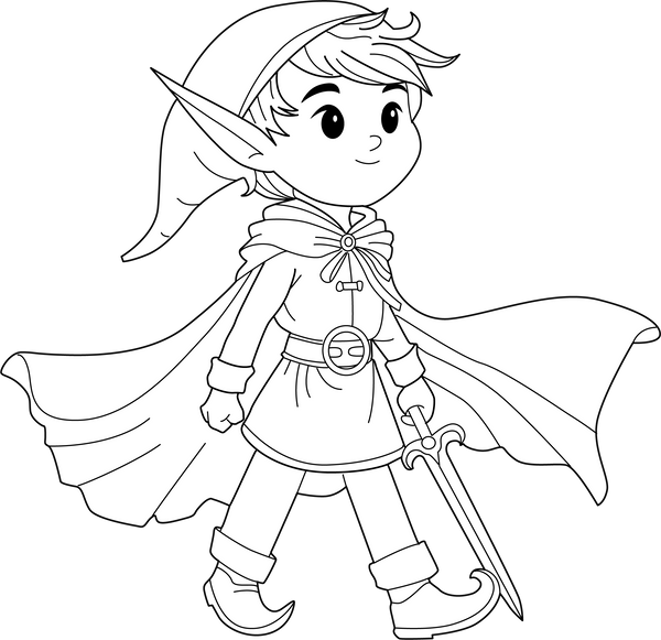 Elves Coloring Page