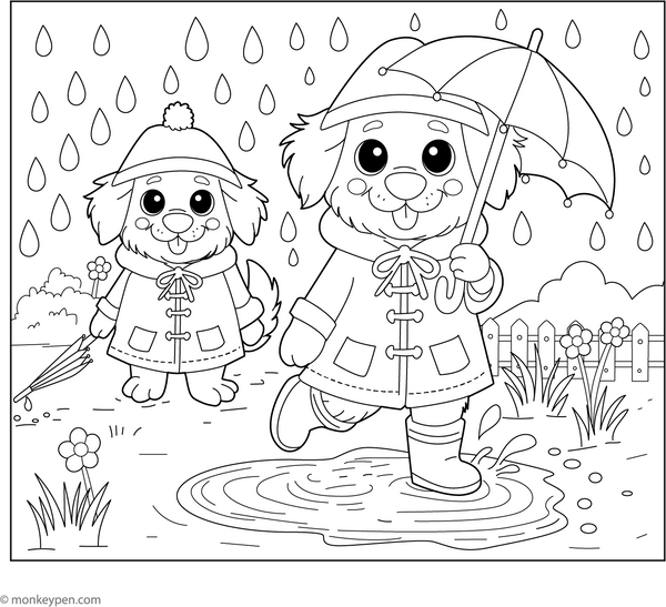 Golden Retriever Coloring Book -Instant PDF Download