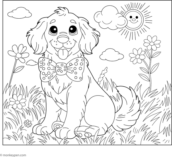 Golden Retriever Coloring Book -Instant PDF Download