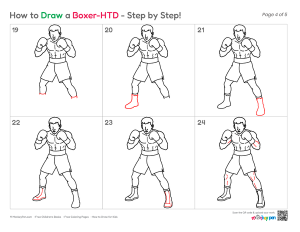 How to Draw a Boxer – Easy Step-by-Step Sports Character Drawing for Kids