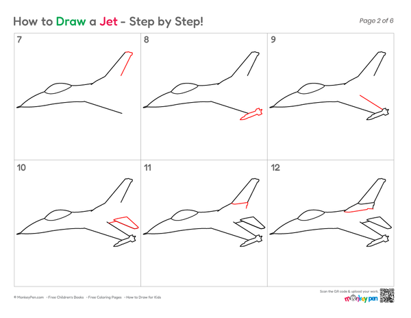 Printable jet airplane coloring page.