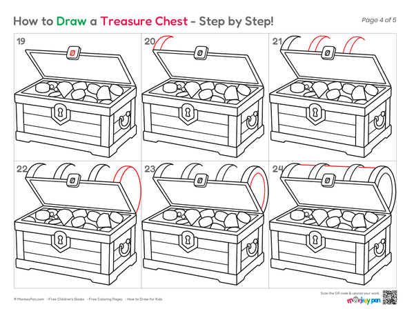 How to Draw a Treasure Chest – Easy Step-by-Step Pirate Drawing for Kids