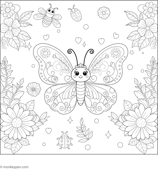 Butterflies Coloring Book - PDF Download