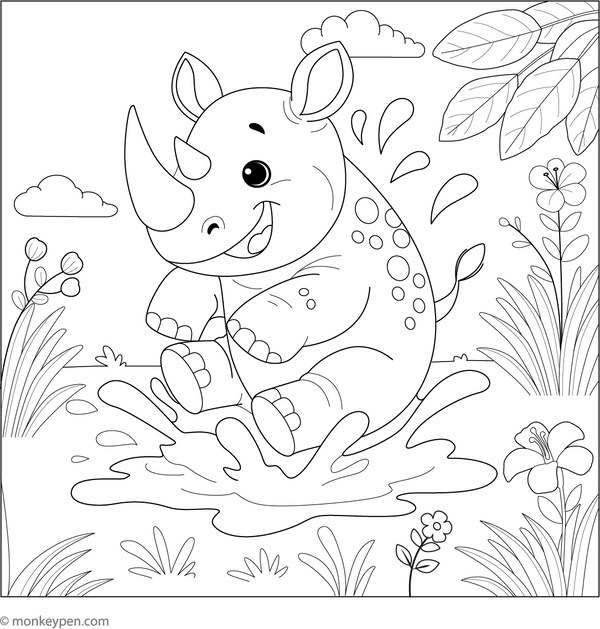 Rhino Coloring Book