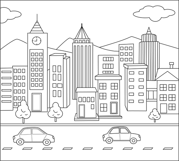 City Image Coloring Page – fun and educational printable for children