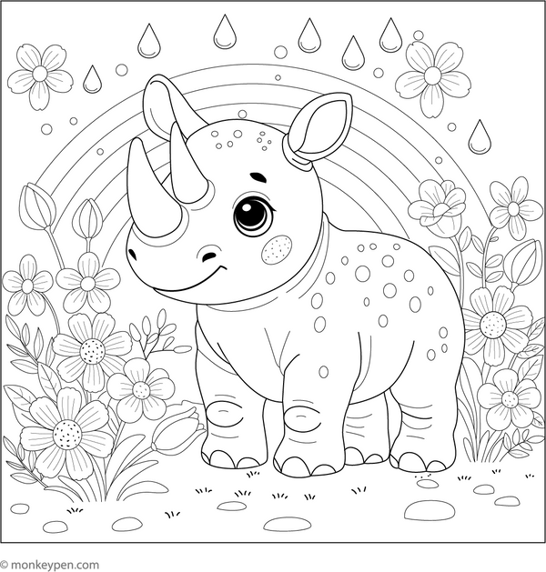 Rhino Coloring Book