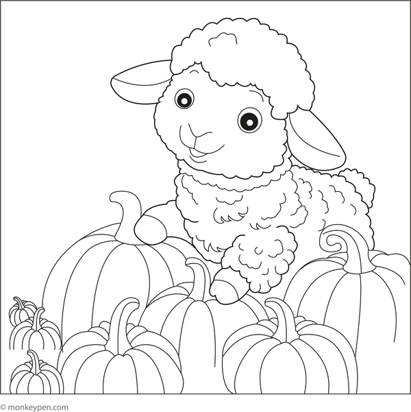 Sheep with Snail Friend coloring page – free printable for kids to color and enjoy