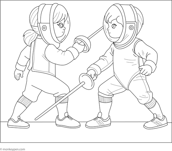Fencing Coloring Page | Free Coloring Pages