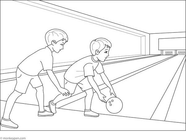 Bowling Game Colouring Page coloring page – free printable for kids to color and enjoy