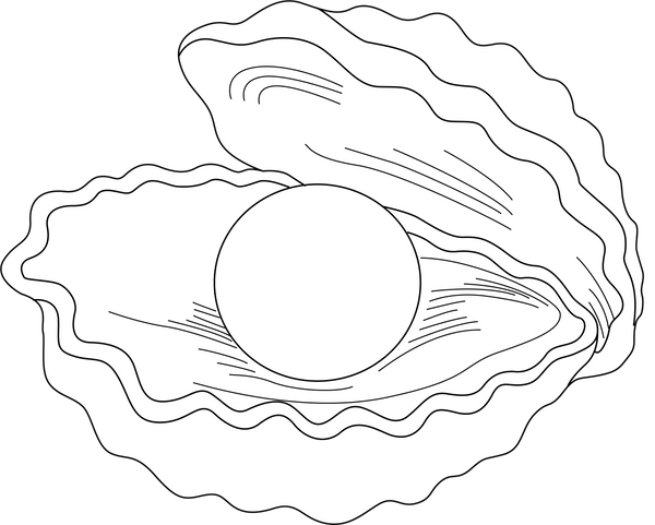 Oyster with pearl coloring page – fun and educational printable for children