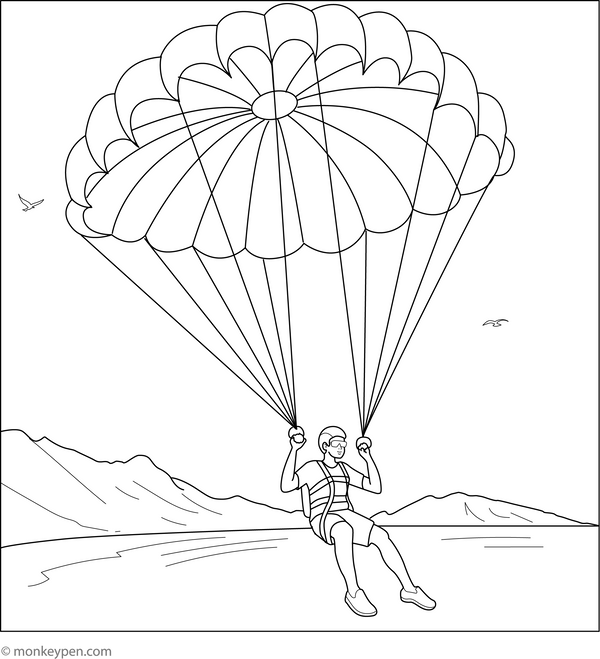 Parasailing Colouring Page coloring page – free printable for kids to color and enjoy