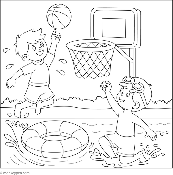 Basketball Coloring Book