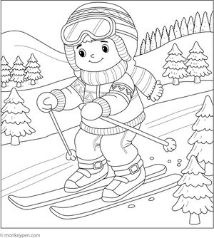 Alpine Skiing Colouring Page coloring page – free printable for kids to color and enjoy