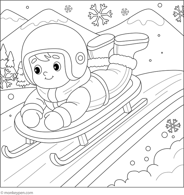 Luge Colouring Page coloring page – free printable for kids to color and enjoy