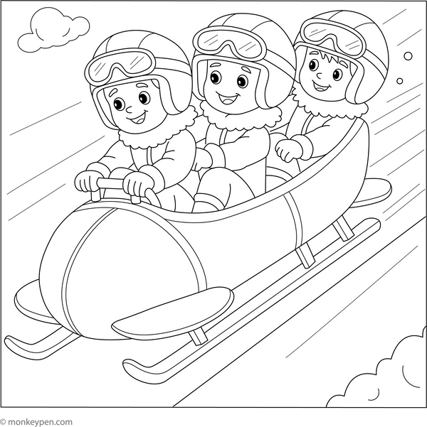 Bobsleigh Colouring Page coloring page – free printable for kids to color and enjoy