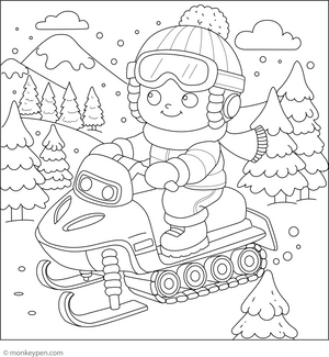 Snowmobiling Colouring Page coloring page – free printable for kids to color and enjoy
