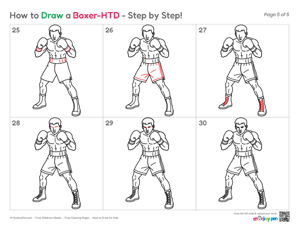 How to Draw a Boxer – Easy Step-by-Step Sports Character Drawing for Kids