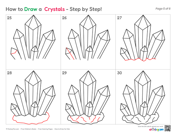 How to Draw Crystals – Step-by-Step Gem Drawing for Kids