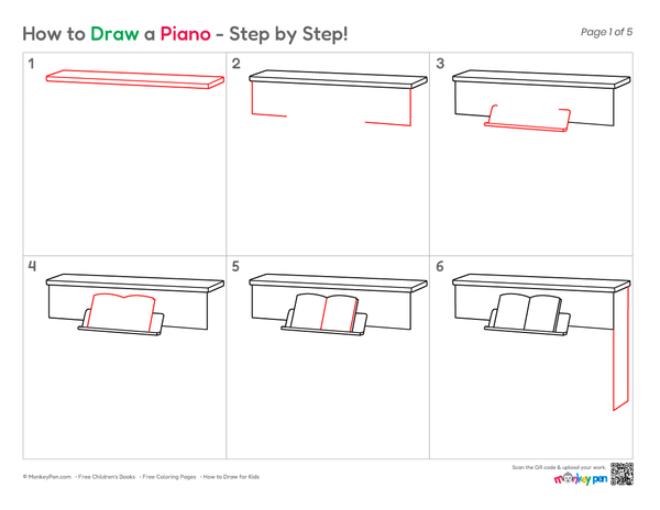 How to Draw a Piano – Step-by-Step Musical Instrument Drawing for Kids