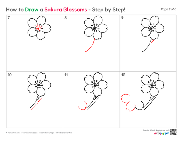 How to Draw a Sakura Blossom – An Easy Step-by-Step Flower Drawing for Kids