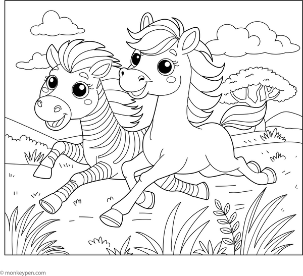 Zebra Coloring Book