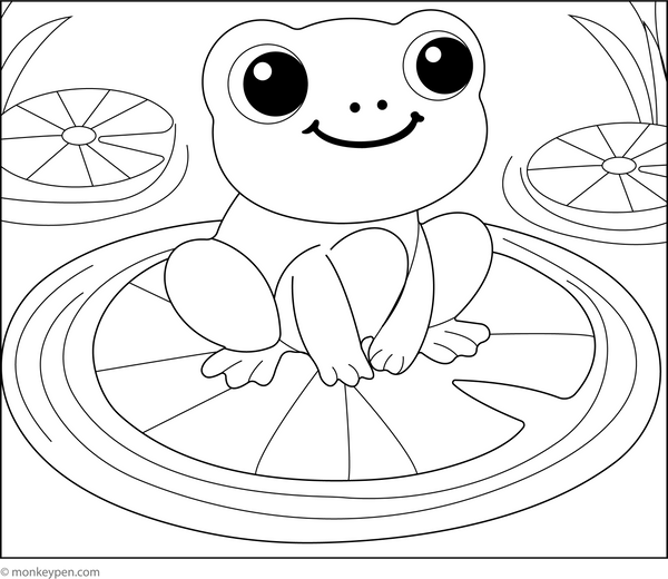 Frog on Lily Pad | Free Coloring Pages