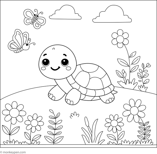 Cute Turtle | Free Coloring Pages