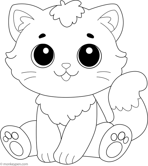 Cute Little Kitten | Free Coloring Pages
