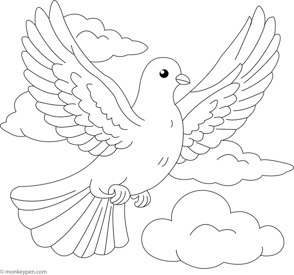 Dove in Flight | Free Coloring Pages