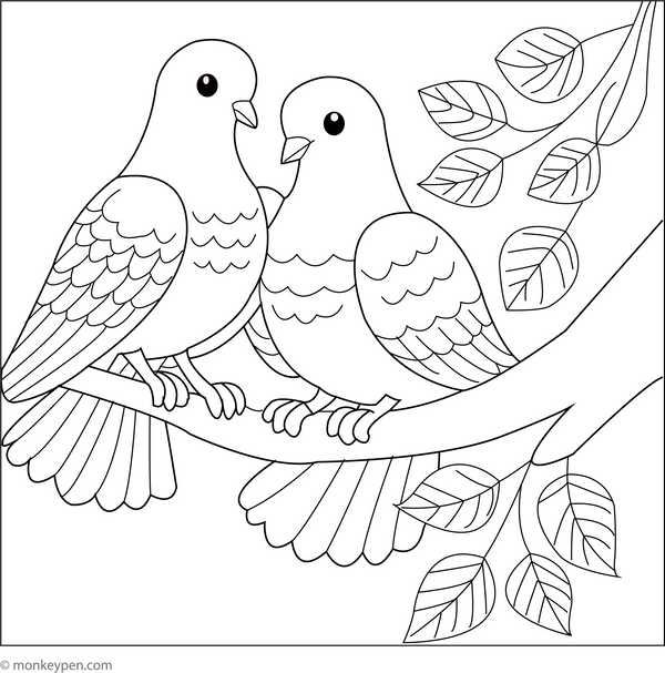 Pair of Doves | Free Coloring Pages