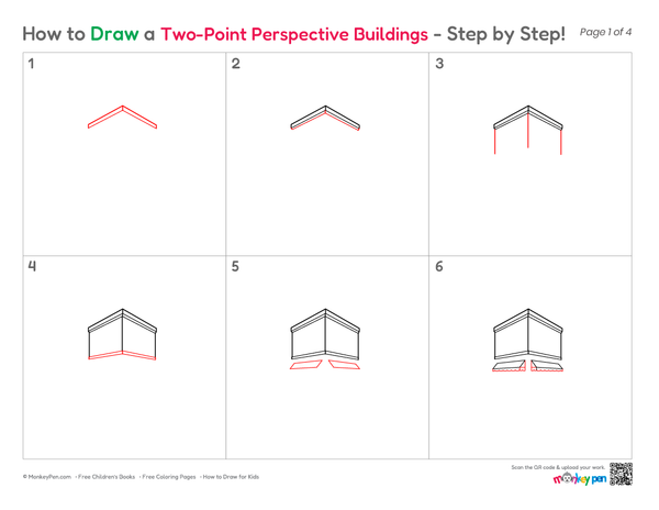 How to Draw Two-Point Perspective Buildings – Easy Step-by-Step Perspective Drawing for Kids