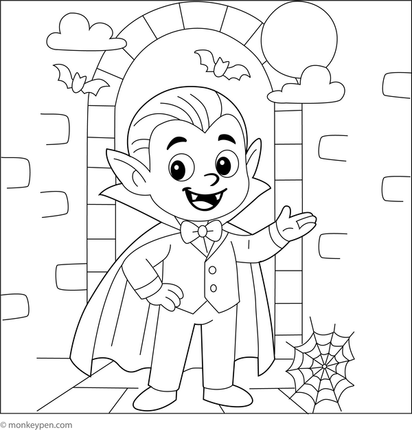 Little Vampire | Free Coloring Page