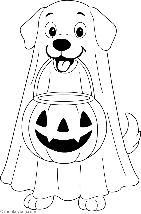 Ghost Dog | Free Coloring Page