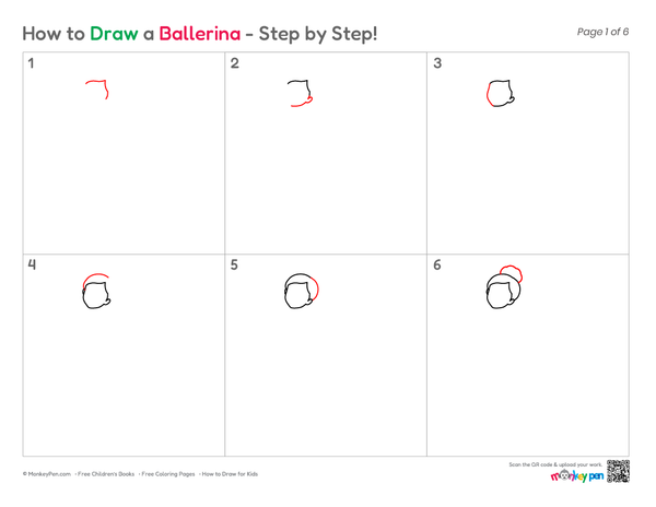 How to Draw a Ballerina – Simple Step-by-Step Dancer Drawing for Kids