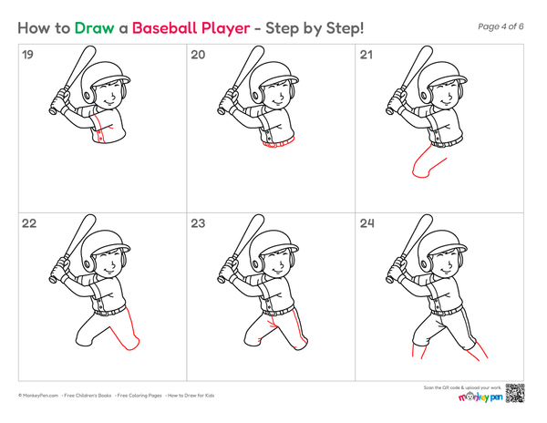 How to Draw a Baseball Player – Step-by-Step Sports Drawing for Kids