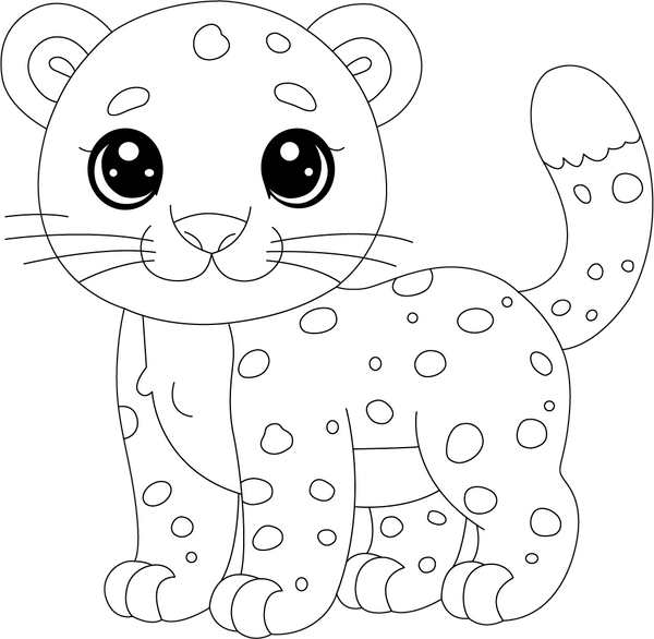 Leopard coloring page – fun and educational printable for children