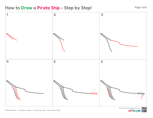 How to Draw a Pirate Ship – Simple Step-by-Step Ship Drawing for Kids