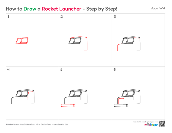Easy rocket launcher illustration for children