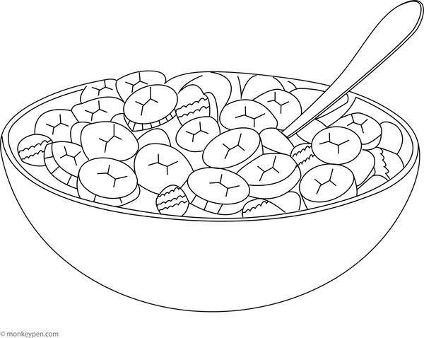 Banana Breakfast Bowl | Free Coloring Page