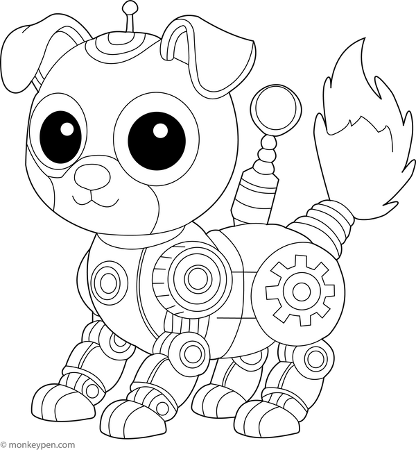 Robot Dog | Free Coloring Page