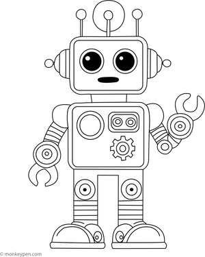 Vintage Robot Coloring Page