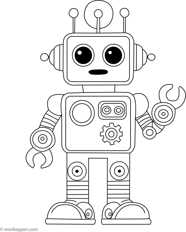 Vintage Robot Coloring Page