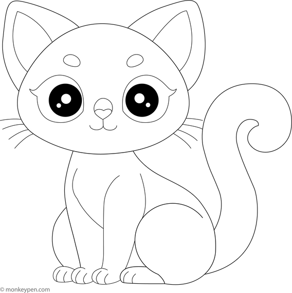 Cute Cat Coloring page