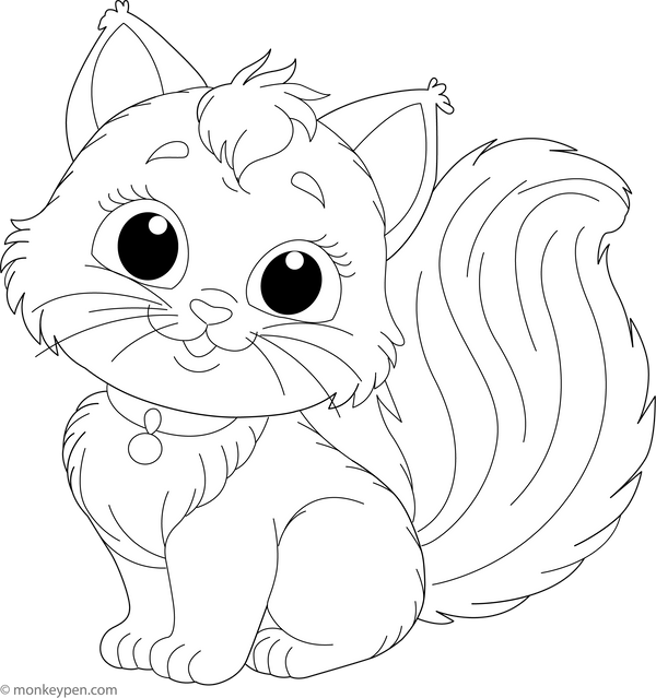 Funny Cat Colouring Image for Kids