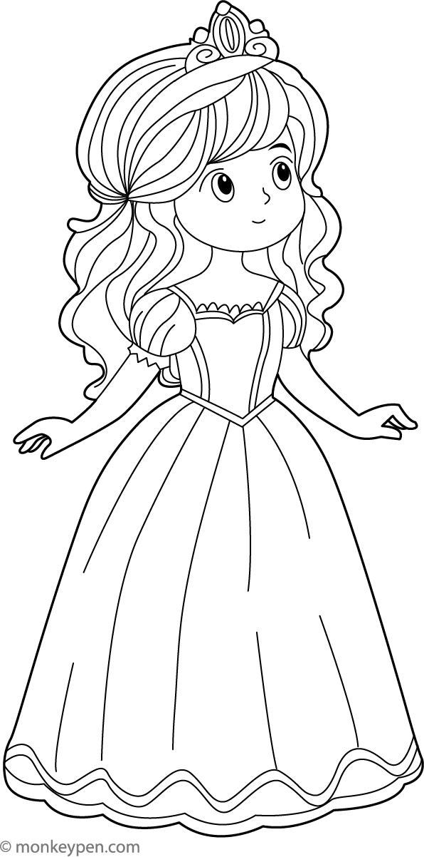 Princess Coloring Book - Instant Download