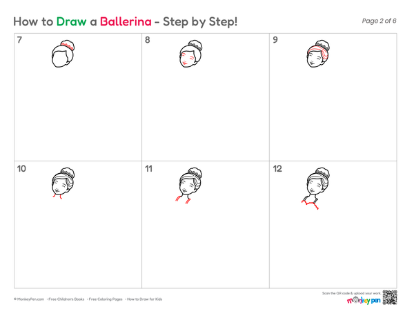 How to Draw a Ballerina – Simple Step-by-Step Dancer Drawing for Kids