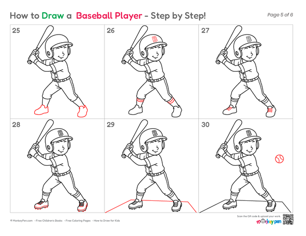 How to Draw a Baseball Player – Step-by-Step Sports Drawing for Kids