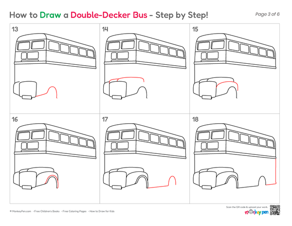 Beginner-friendly double-decker bus drawing
