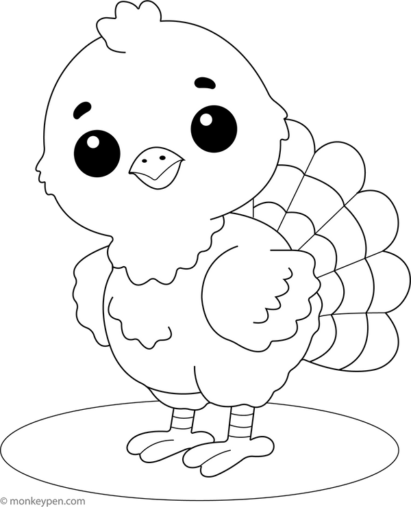 Baby Turkey Coloring Page